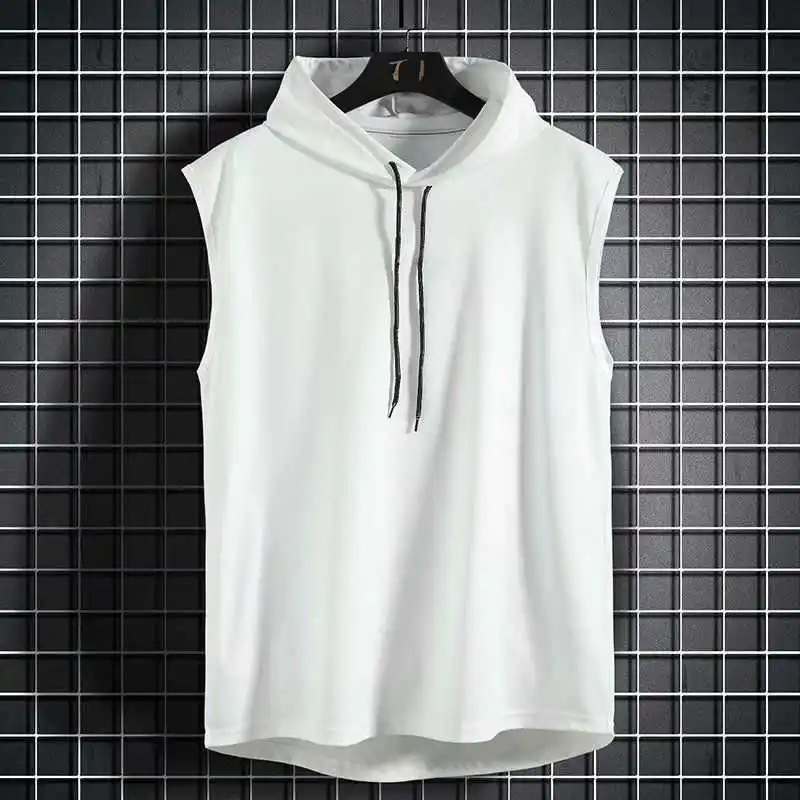 new fashion hooded vest sportswear men's and women's sleeveless running T-shirt hoodie sportswear gym T-shirt sports hoodie