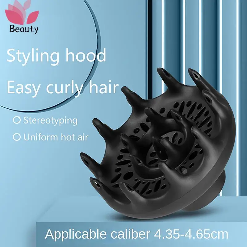 

1Pc Black Hair Dryer Cover Hairdryer Diffuser Cover Suitable Diameter 4.35-4.65cm Hood Blower Hairdressing Salon Curly Styling