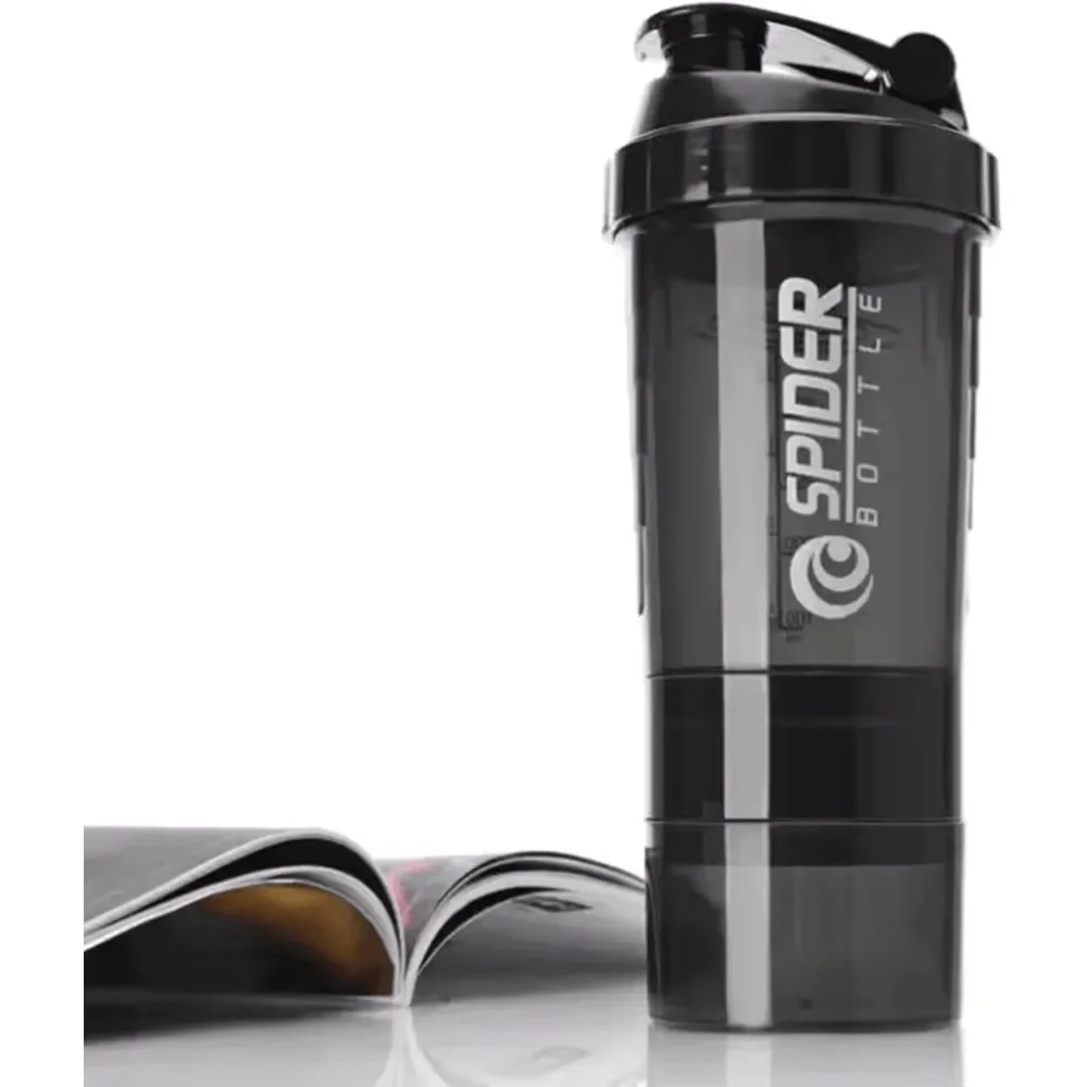 3 Layers Shaker Protein Bottle Powder Shake Cup Water Bottle