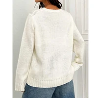 Women's American Flag Embroidery Sweater Long Sleeve Crewneck Star Sweatshirt Vintage Loose Fits Knit Pullover Jumper Tops 2