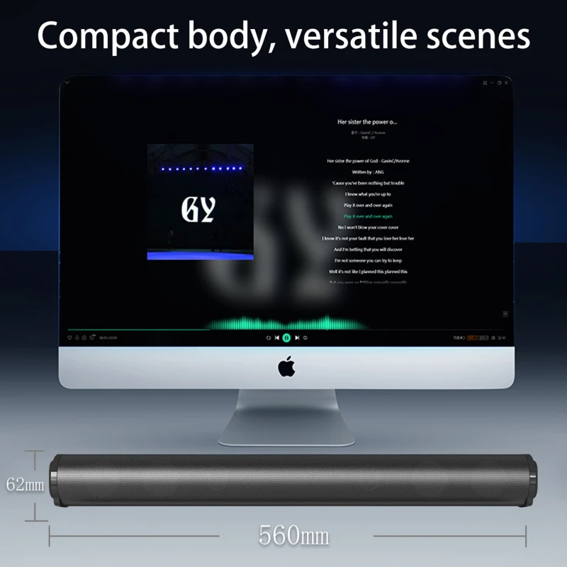 Soundbar Tv Cablata E Wireless Bluetooth-Compatibile Home Surround Soundbar Per Pc Theater Tv Speaker