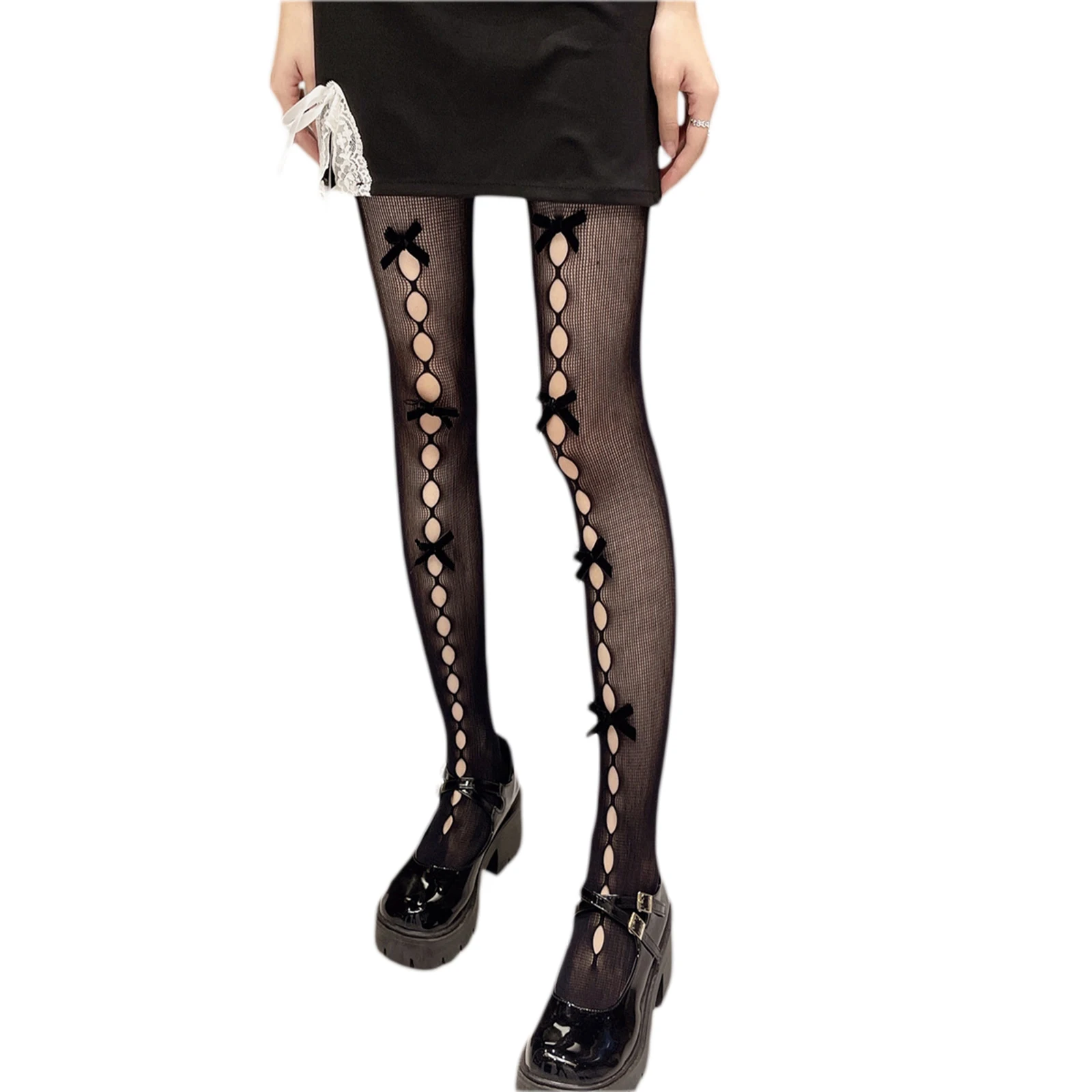 Net Cutout Holes Pantyhose