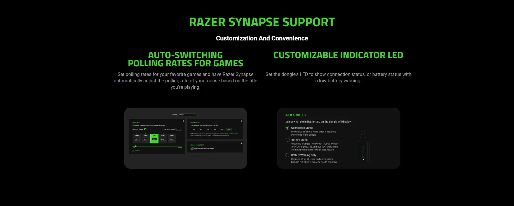 Original Razer HyperPolling True 8KHz Wireless Dongle Compatible Cobra Pro Viper V2 Pro DeathAdder V3 Pro and Basilisk V3 Pro
