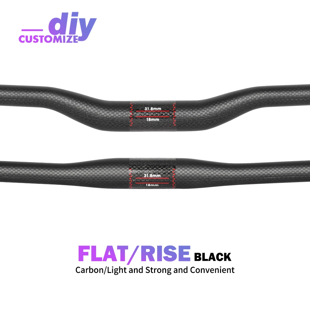 Mountain Bike Handlebar Carbon Fiber Riser Bars Mountain Bike