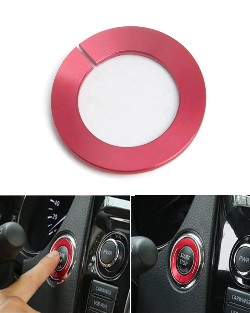 

Декоративное кольцо с одной кнопкой, аксессуары, стильный аксессуар для Nissan Qashqai Juke 15, наклейка на старт и Стоп двигателя