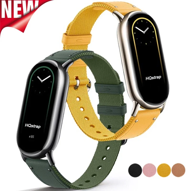 

Ремешок кожаный нейлоновый для Xiaomi Band 8, сменный плетеный браслет для наручных часов Xiaomi Mi 8, не оригинал
