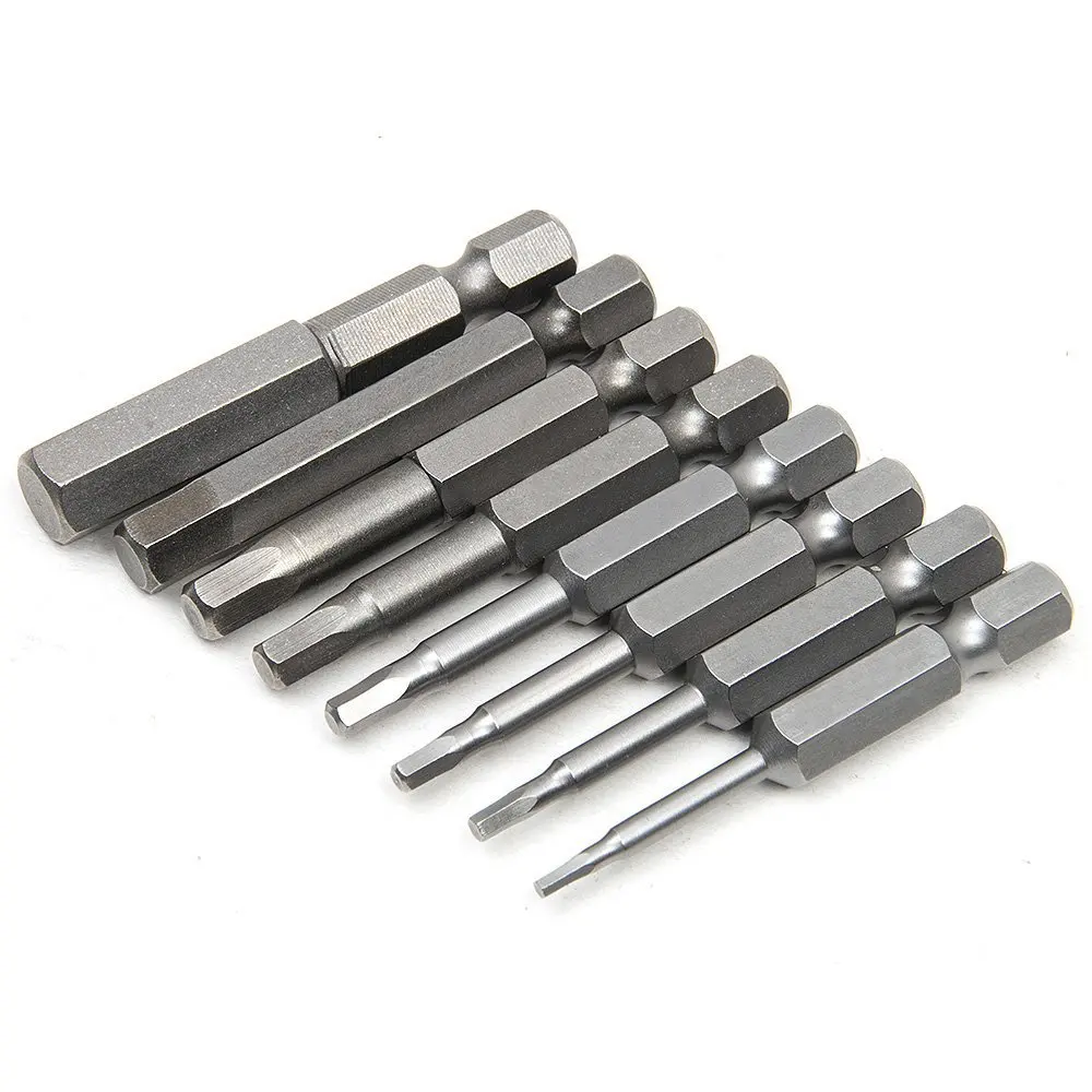Pneumatic extended hexagonal socket bit H1.5-H8 50mm 65mm 100mm with magnetoelectric bit  Screwdriver head 6.35mm(1/4)