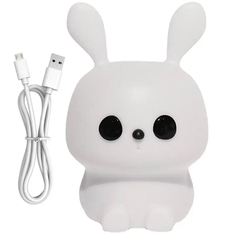 

Cute LED Rabbit Night Light Remote Control Dimmable Rechargeable Silicone Bunny Lamp For Children Baby Toy Gift Touch Sensor