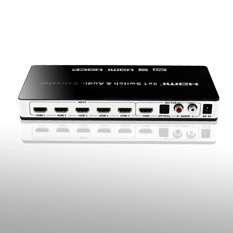 

4K HDMI Switch 5x1 HDMI Switcher Audio Extractor 1080p 3D ARC Toslink SPDIF 5 IN 1 OUT Video Converter for PS4 Laptop PC To TV