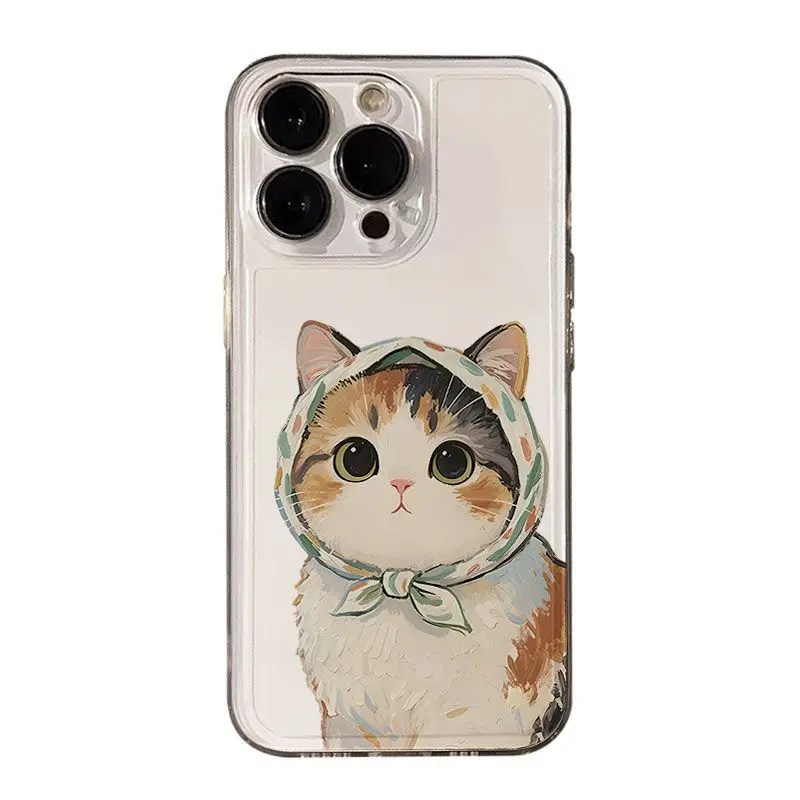 Cartoon Kitten Couple Transparent Phone Case - Cute Stylish Protective Cover