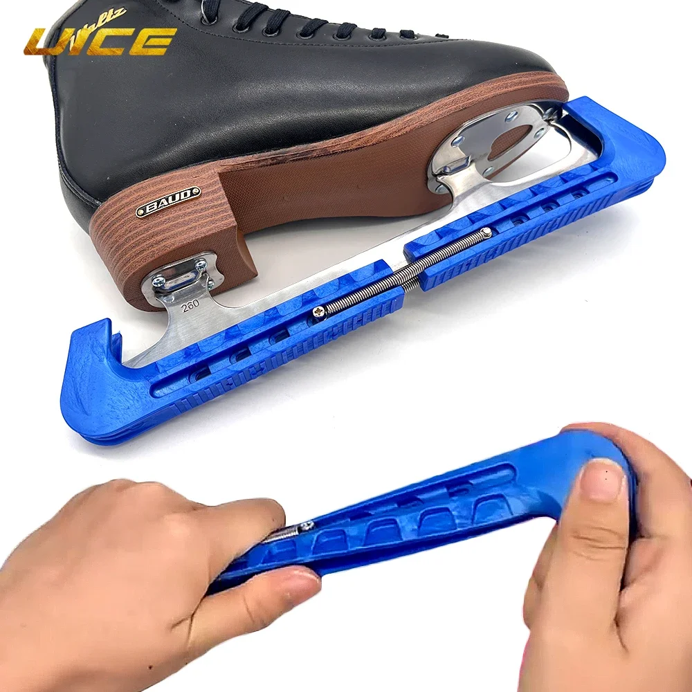 1 Pair Adjustable Ice Hockey Figure Skate Blade Covers Ice Skate Blade Guards Adjustable Spring Hockey Figure Skates
