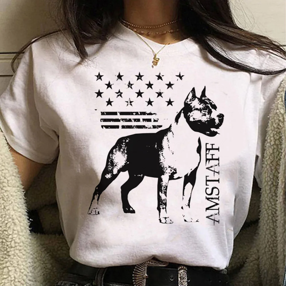 

Amstaff top women anime t-shirts female y2k Japanese designer clothing