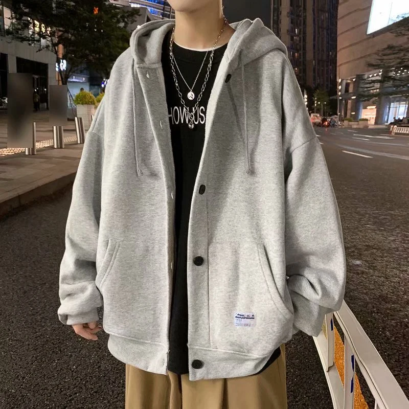 Men's Oversized Hoodie Cardigan Fce Lined Tagged Autumn Winter Faion Brand Hong Kong Sle Loose Fit Youth Casual Wear
