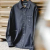 Maden Vintage Washed Denim Long-sleeved Shirt with Large Pocket Single-breasted Loose Lapel Blouses for Men's Autumn Tops 2