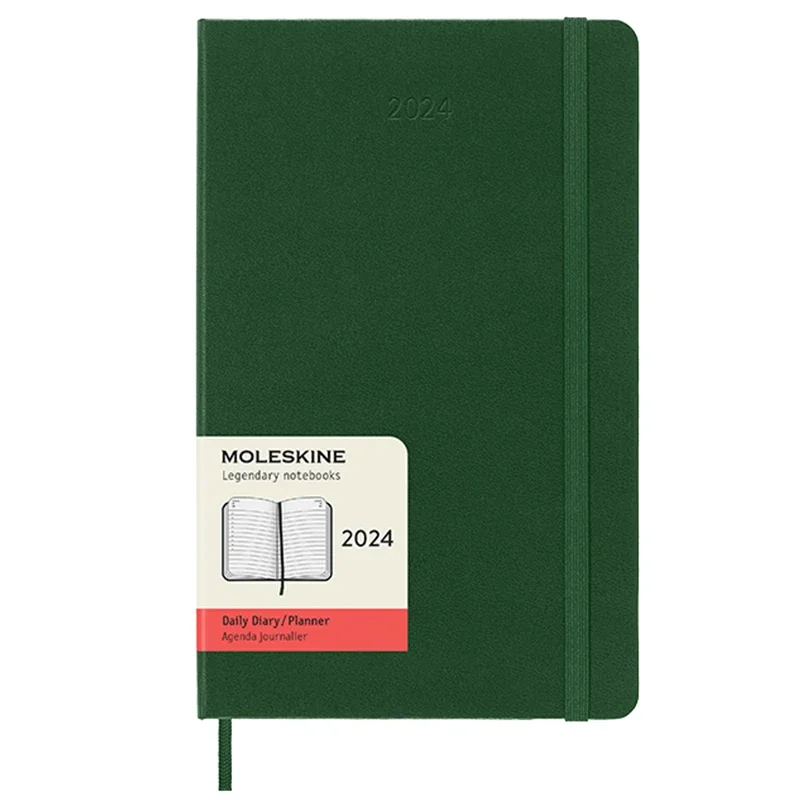 Moleskine 2024 Planner Notebook,400 Page with line,70g Acid-Free Paper,  A5/A6,Classic Hardcover/Softcover,Daily Schedule Journal