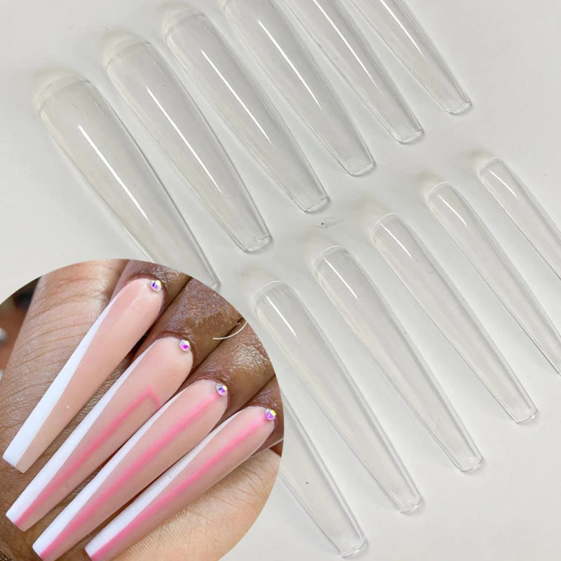 3xl Coffin Extra Long Full Cover False Nail Tips Acrylic Press On