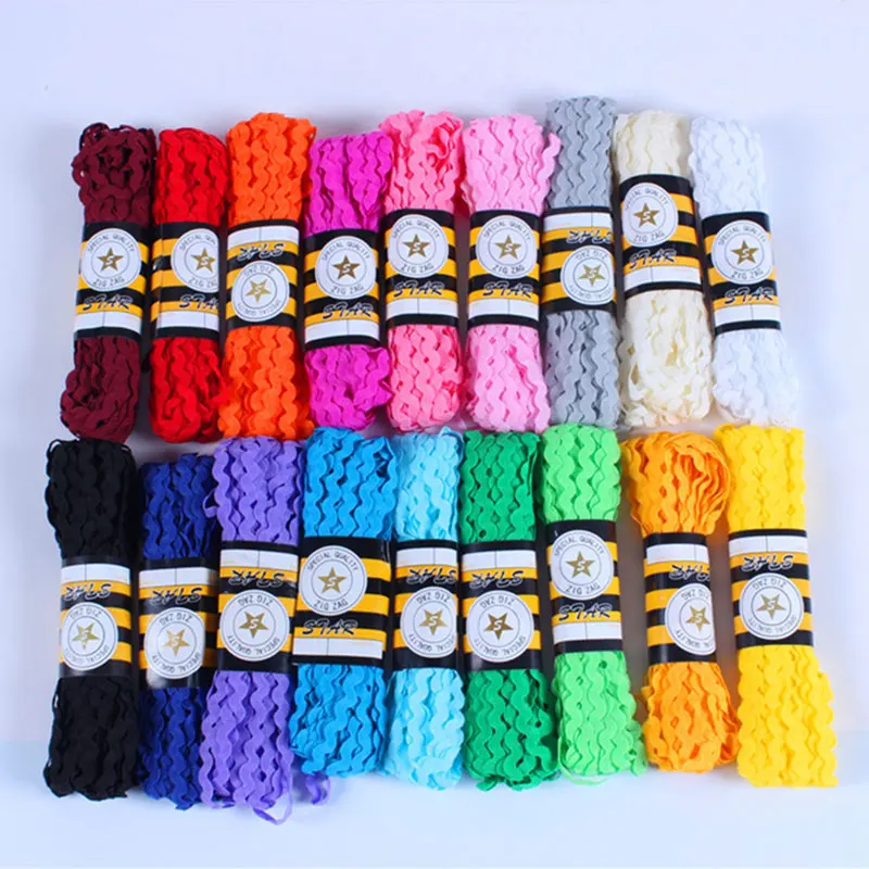15Yards 5Mm Ric Rac Trim Ribbon Wave Bending Fringe Trim Ribbon Zig Zag Lace Per Fai Da Te Abiti Da Sposa Cucito Flower Making
