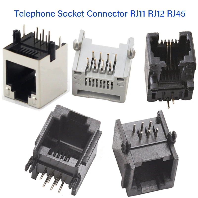 10PCS Telefon Buchse Stecker RJ11 RJ12 RJ45 Telefon Wifi Buchse 2pin 4pin 6pin 8pin 4P4C 6P6C 6P4C 8P8C RJ45 Jack