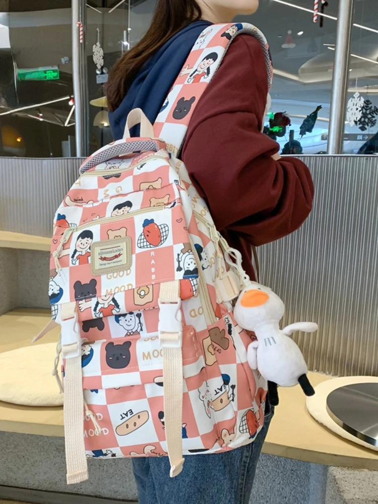 2023 Fresh Graffiti Style Girl Lovely Large Capacity Waterproof Multi-functional Backpack for Women Mochila Hot Selling