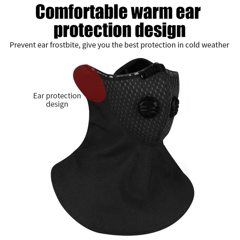 WEST BIKING Winter Warm Cycling Mask With Activated Carbon Filter  Face Cover Outdoor Sports Running Skiing Face Cover Scarf