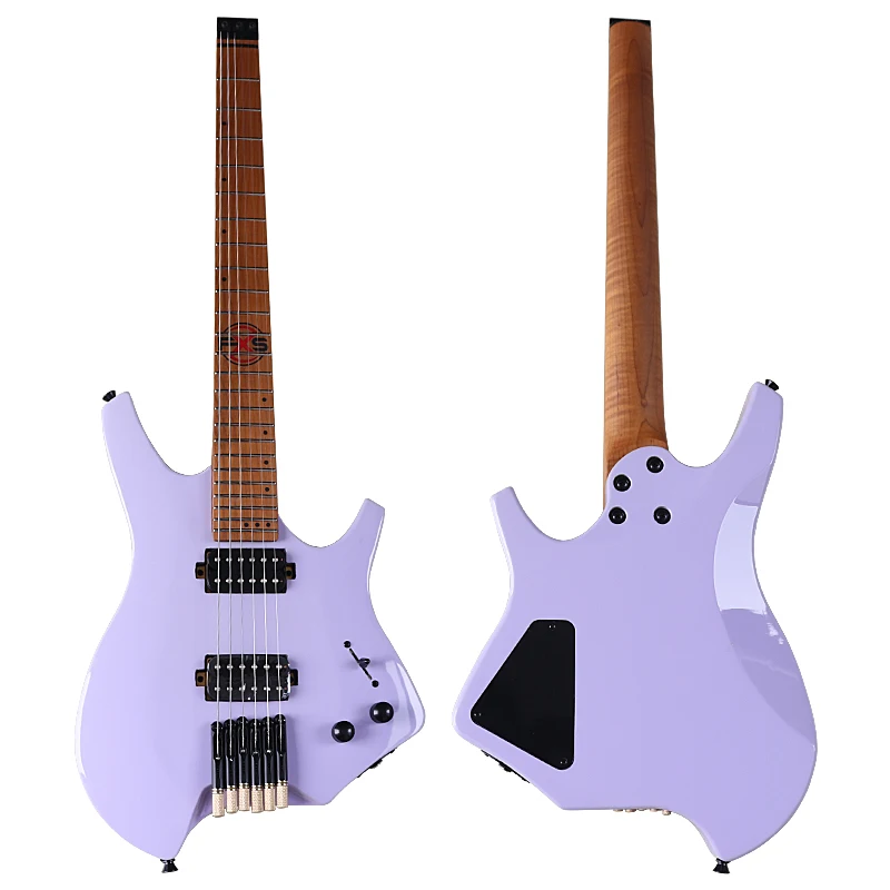 Headless Electric Guitar Headless Electric Guitar 30 Inch Travel Guitar High Gloss Professional Electric 6 String Mini Portable