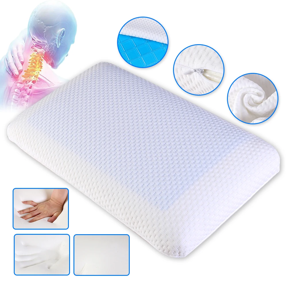 Orthopaedic memory foam pillow 60x38cm slow rebound soft ice cool gel