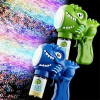 6-hole Dinosaur Bubble Machine Electric Bubble Gun with Light Fully Automatic Bubble Gun Automatic Soap Blower Outdoor Game Toy 2