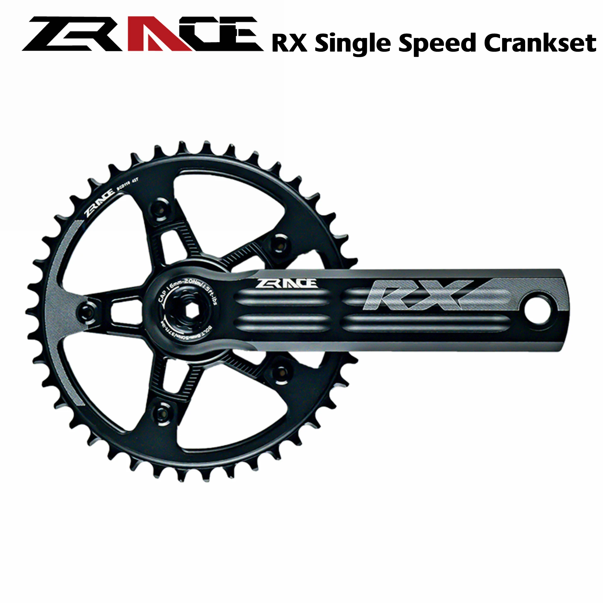 

ZRACE RX Single Speed Crank Chainset Crankset,40T / 42T / 44T,170 / 172.5 / 175,for gravel-bikes Cyclo-Cross, DUB BB29