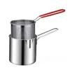 Japanese Milk Pot Deep Fryer 304 Stainless Steel Fryer with Frying Basket Auxiliary Food Pot To Deepen  Kitchen Appliance 3