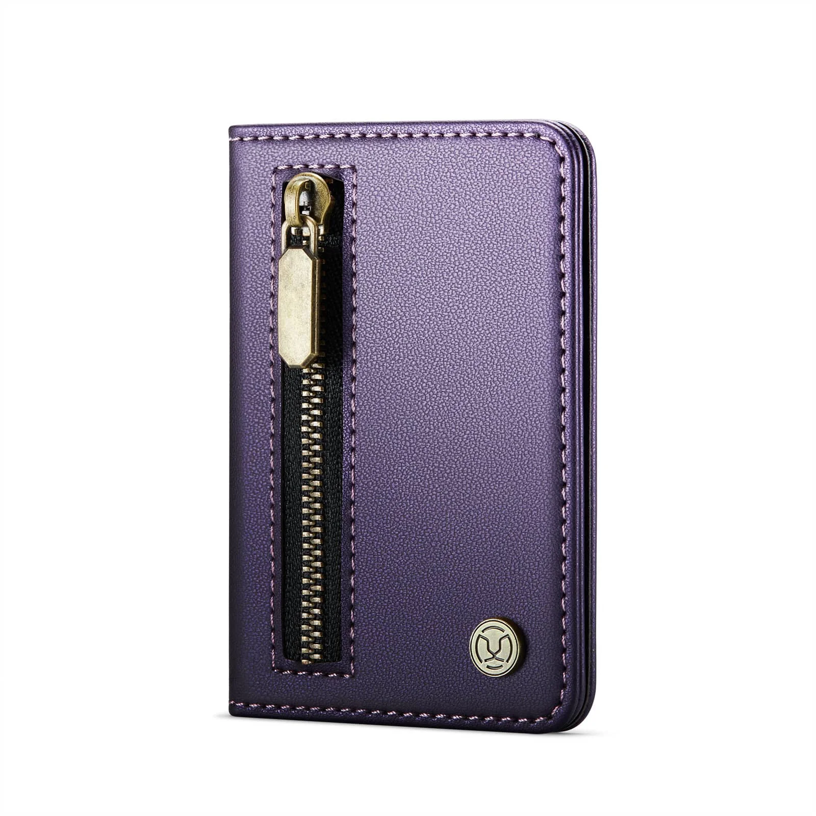 Magnetic Card Holder Wallet with RFID Blocking and Zipper Pocket (4 Slots)