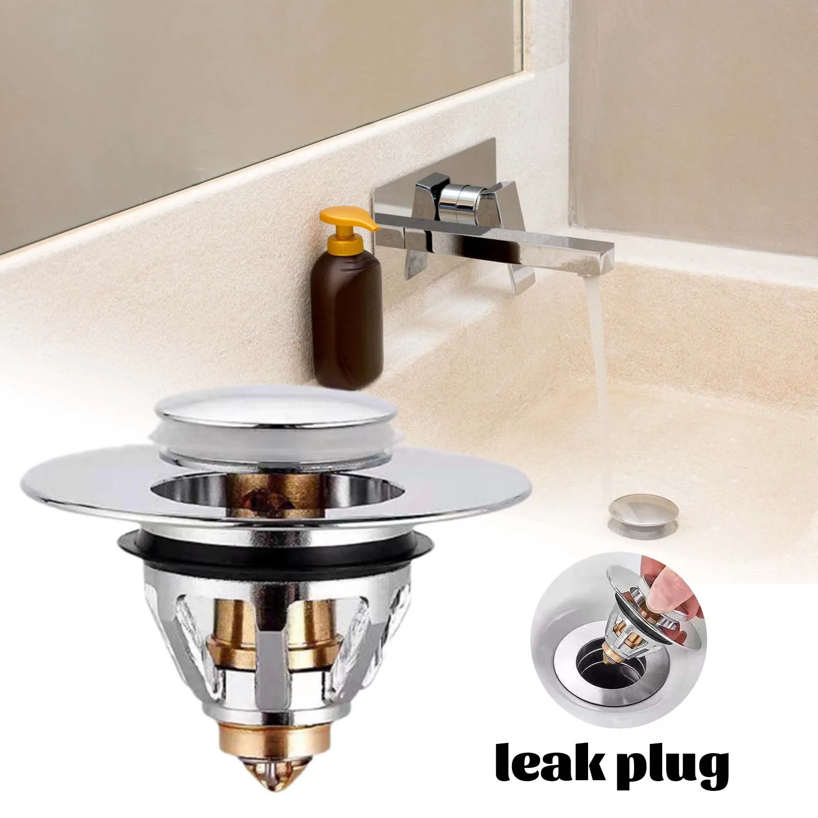 

Universal Washbasin Water Head Leaking Stopper Bathroom Shower Sink Filter Plug Sink Drain Strainer Plug Leak Plug Kitchen Tool