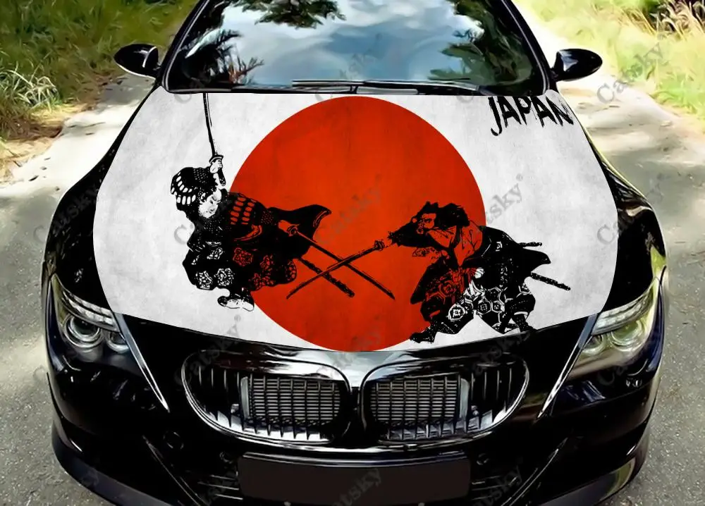 

Custom Japanese Samurai Car Hood Protect Vinly Wrap Sticker Decal Auto Accessories Decoration Engine Cover for Off-road Pickup