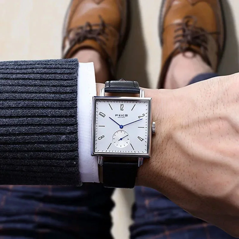 FEICE Watch for Men Luxury Simple Small Square Automatic Mechanical Watch Student Christmas Gifts Waterproof Sports Watch FM301
