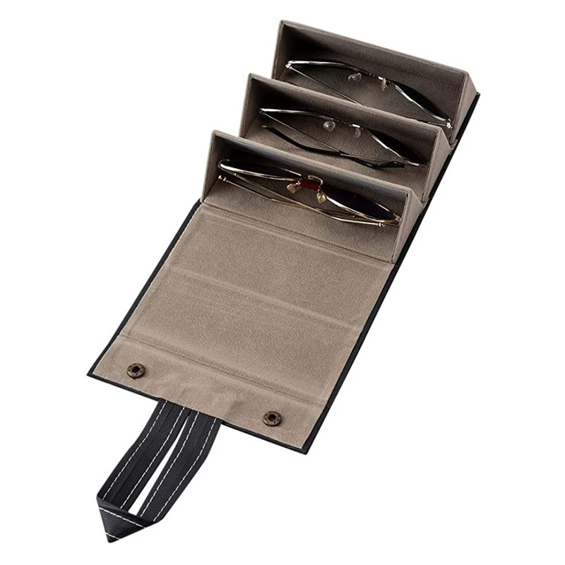 Sunglasses Organizer 3 Slots Travel Glasses Case