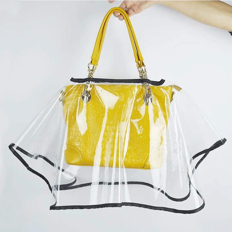 Good quality waterproof transparent plastic women bags Rain Cover mens handbag dustproof rainproof Covers