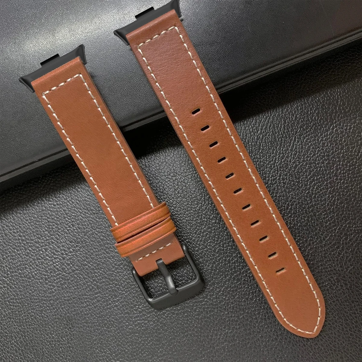 Vintage Leather Smartwatch Band - Elegant Replaceable Wristband Bracelet