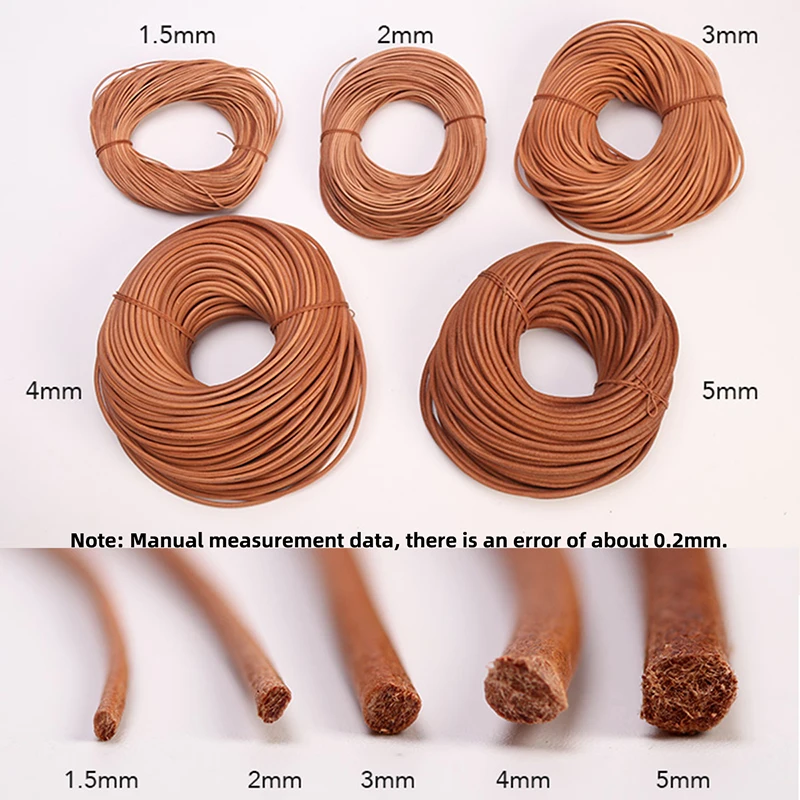 Genuine Leather Round Cord Rope for Jewelry Making and Crafts