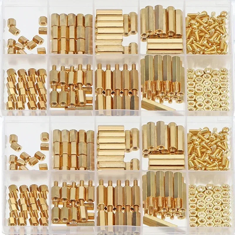 Hex Hexagon Standoff Pilar Espaçador Coluna Parafuso Porca Variedade Kit Grupo Latão de Cobre Placa Pcb M2.5 280 Pcs