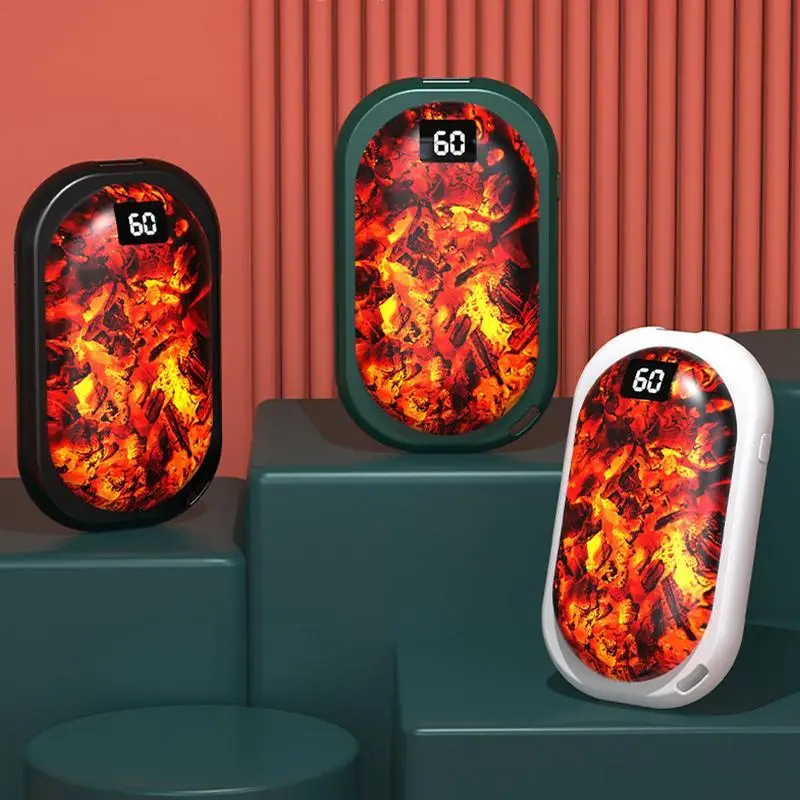 

Грелка для рук с перезаряжаемым аккумулятором высокой емкости и 3 режимами регулировки температуры с цифровым дисплеем