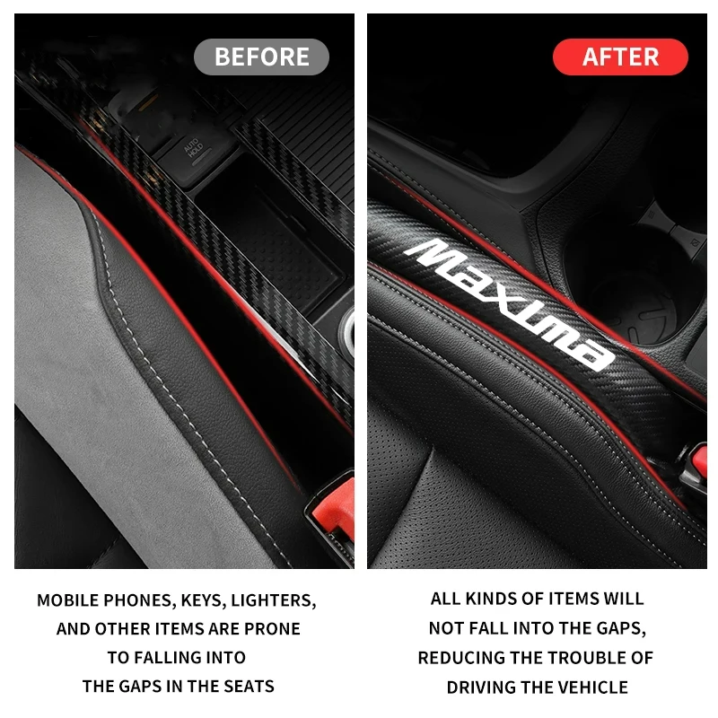 Carbon Fiber Car Interior Seat Gap Plug Filler Pad For Nissan Maxima