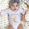 My First Eid Baby Bodysuits Cotton Long Sleeve Eid Mubarak Rompers Boys Girls 1st Ramadan Clothes Islamic Muslim Holiday Outfits 1