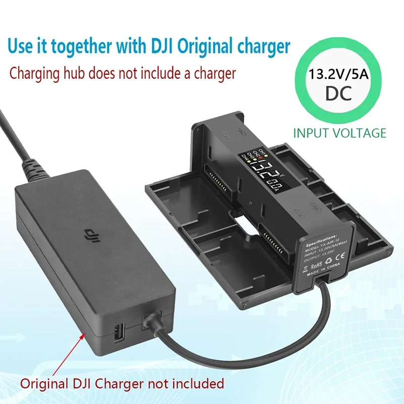 Chargeur intelligent 4 en 1 Hub batterie pour DJI Mavic Air 2/2S