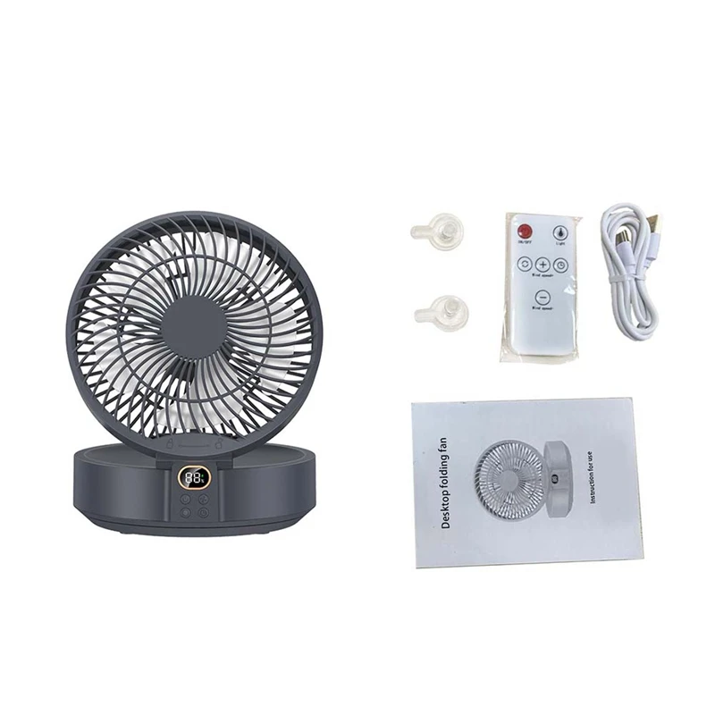 

Remote Control Wireless Wall Mounted Circulation Air Cooling Fan With LED Light Folding Electric Ventilator Table Fan
