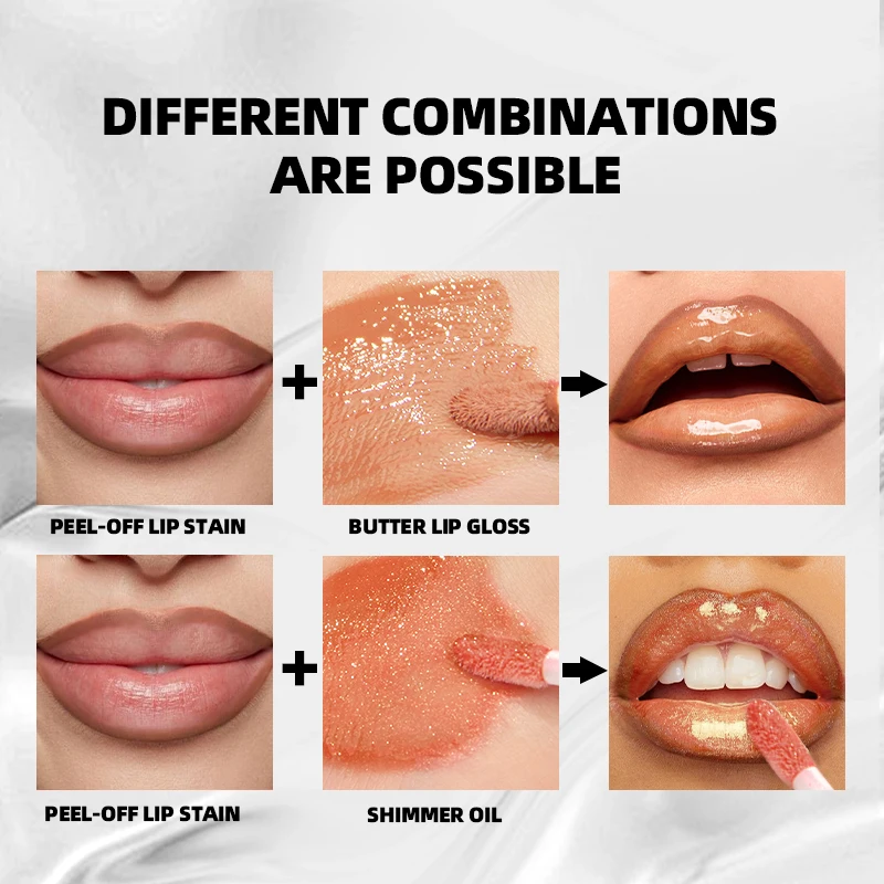 3-pack lip gloss set, waterproof, sweat resistant, durable, non stick to cup, non fading, non smudging, easy to apply