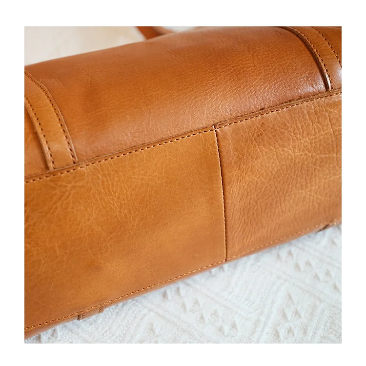 PNDME lässige, hochwertige Damen-Einkaufstasche aus echtem Leder, modische Wochenend-Umhängetasche, 14-Zoll-Laptop-Handtasche aus Rindsleder – Detail 12