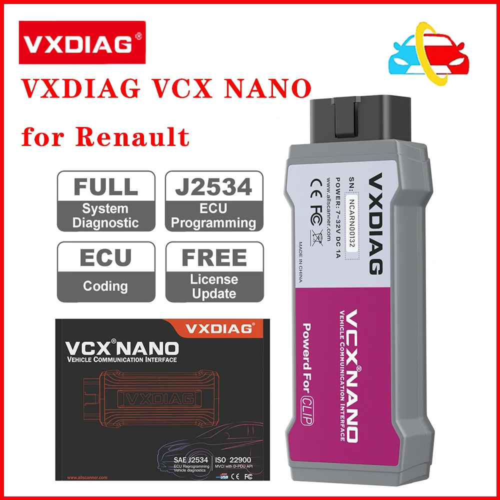 VXDIAG VCX NANO Renault vs Renault CAN CLIP - VXdiagshop.com