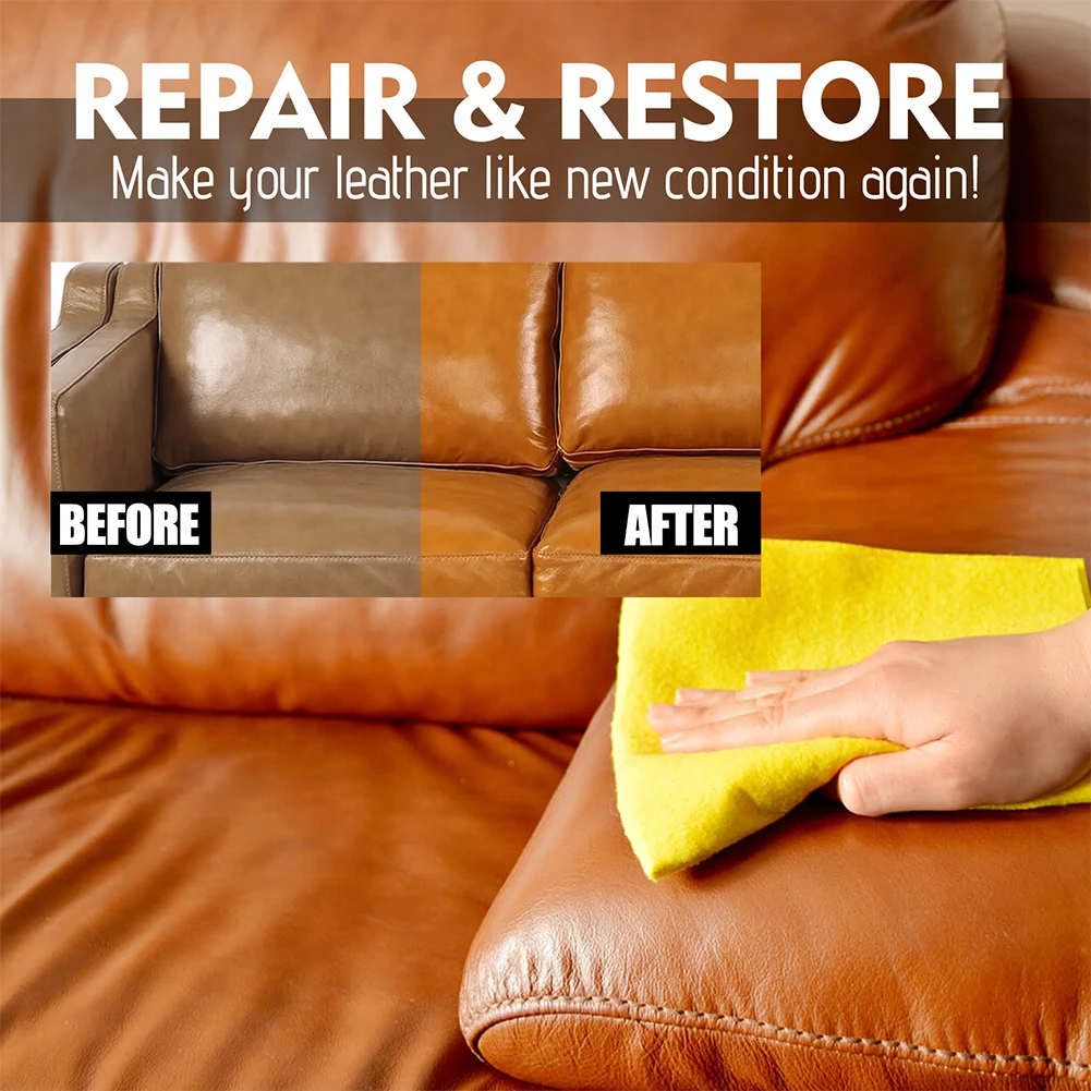 100/50ml Leather Scratch Remover Black/Brown Leather Couch Scratch Repair Paint Repair Balm for Couches Furniture Leather Shoes 6