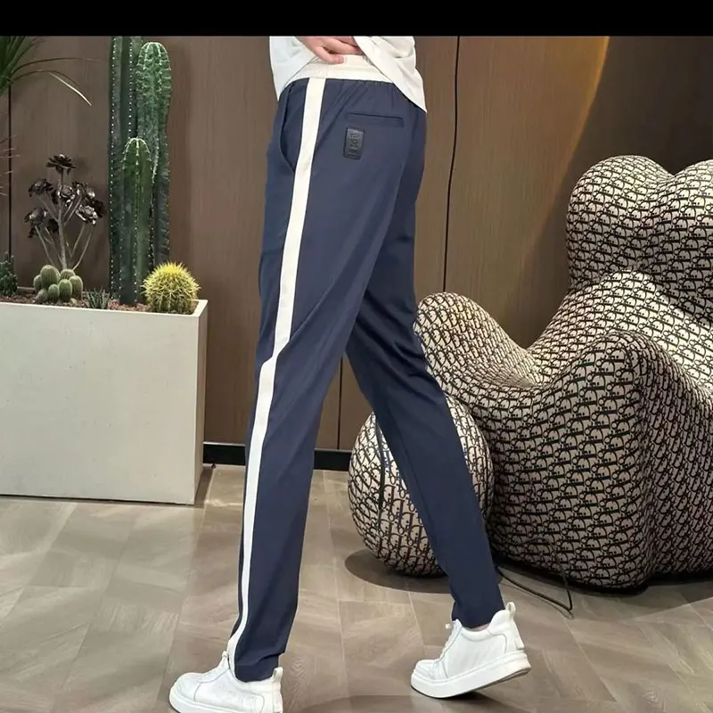 Elegant Fashion Harajuku Slim Fit Male Clothes Loose Casual All Match Sports Pants Pockets Thin Straight Leg Wide Leg Pants
