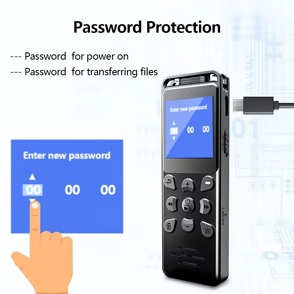 Digital Voice Recorder Vandlion V68 Audio 512Kbps Recording Dictaphone For Work Lectures Meetings Interviews