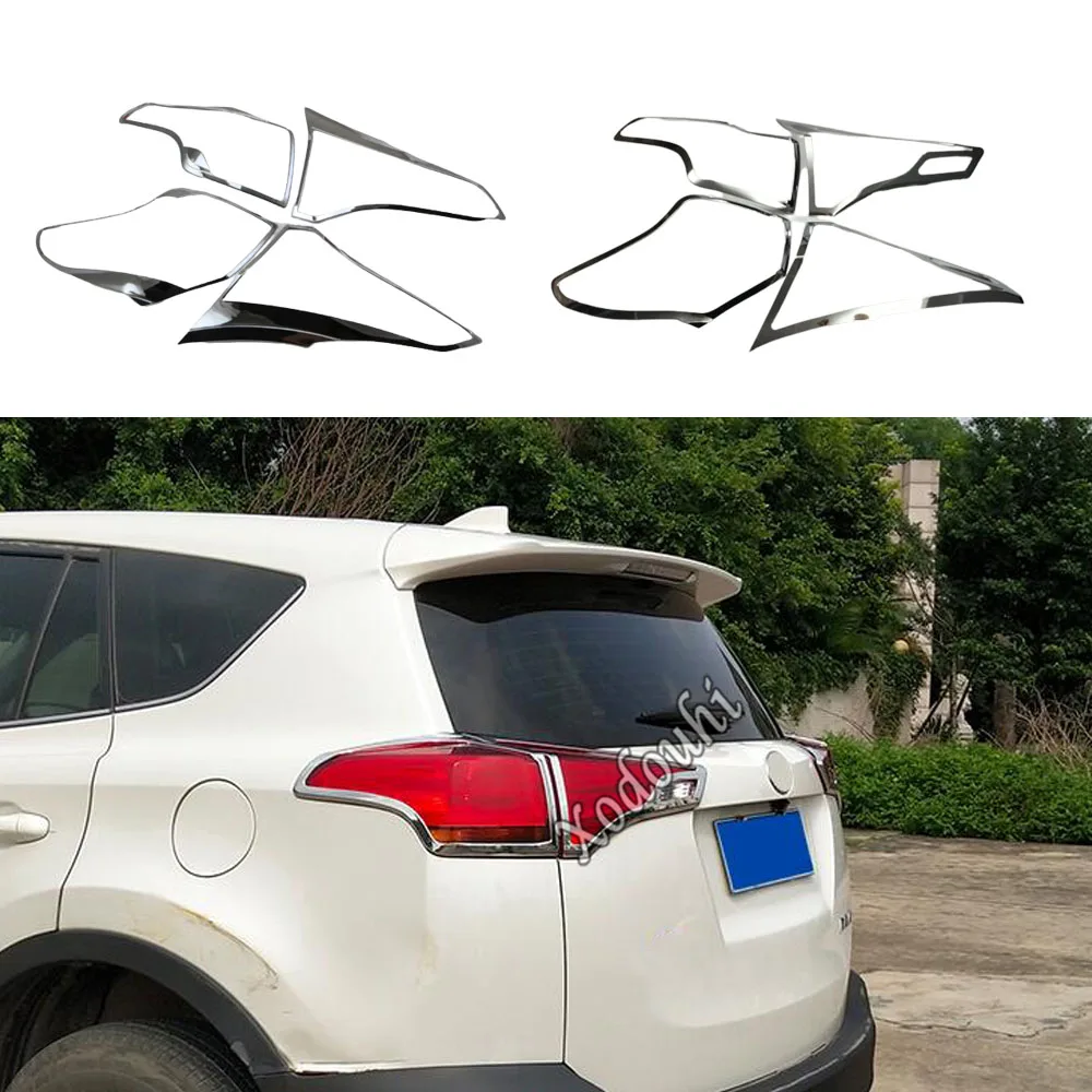 

For Toyota Rav4 2014 2015 2016 2017 2018 Car Eyebrow Body Rear Tail Back Light Lamp Frame Stick ABS Cover Trim Panel Hoods 4PCs